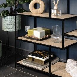 Vinthera|Mesa de apoio Vinthera Moa Preto Bege 100 x 90 x 34 cm
