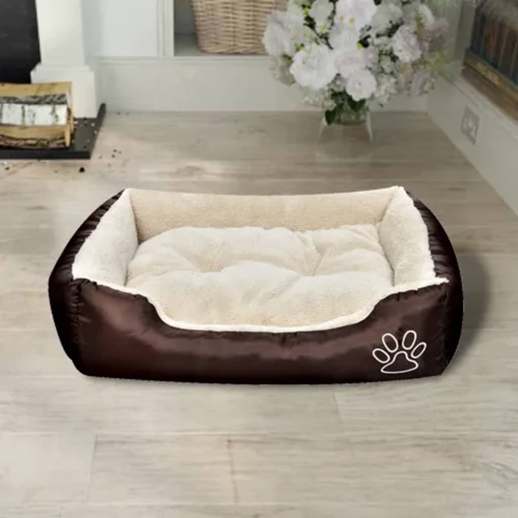 vidaXL Cama para cão castanho e bege XXL