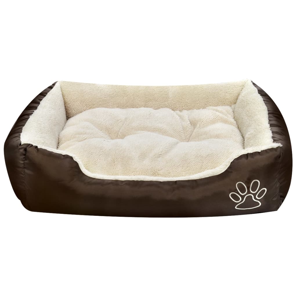 vidaXL Cama para cão castanho e bege XXL