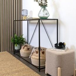 Vinthera|Mesa de apoio Vinthera Moa Preto Bege 120 x 85 x 40 cm