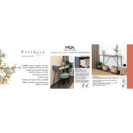 Vinthera|Mesa de apoio Vinthera Moa Preto Bege 120 x 85 x 40 cm