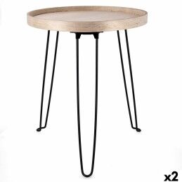 Gift Decor|Conjunto de 2 mesas Preto Dourado 50 x 50 x 50 cm