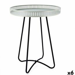 Home ESPRIT|Mesa de apoio Home ESPRIT Preto Natural Cristal Abeto 46 x 46 x 55,5 cm