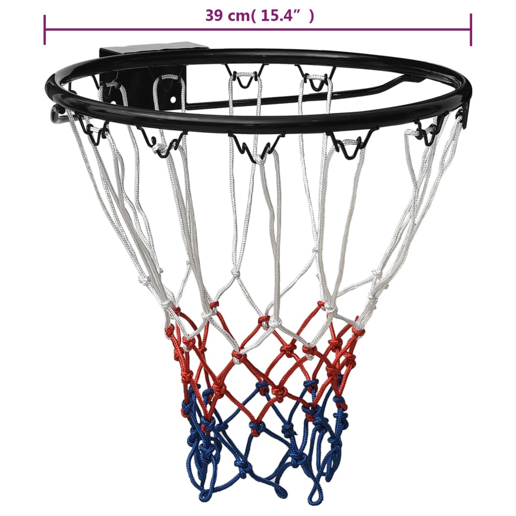 vidaXL Cesto de basquetebol 39 cm aço preto