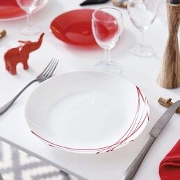 Arcopal|Prato de Jantar Arcopal Domitille Rojo Duas cores Vidro 25 cm (12 Unidades)