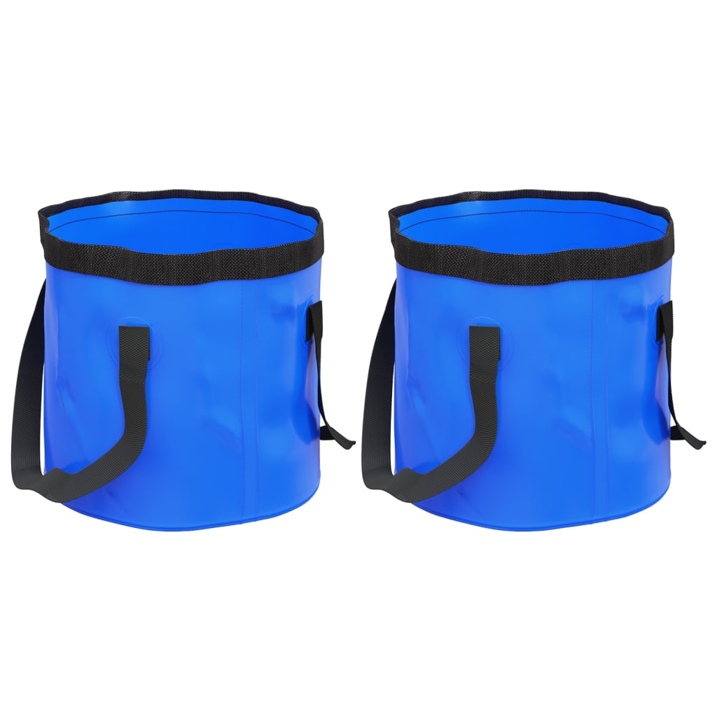 vidaXL Baldes dobráveis 2 pcs 30 L PVC azul