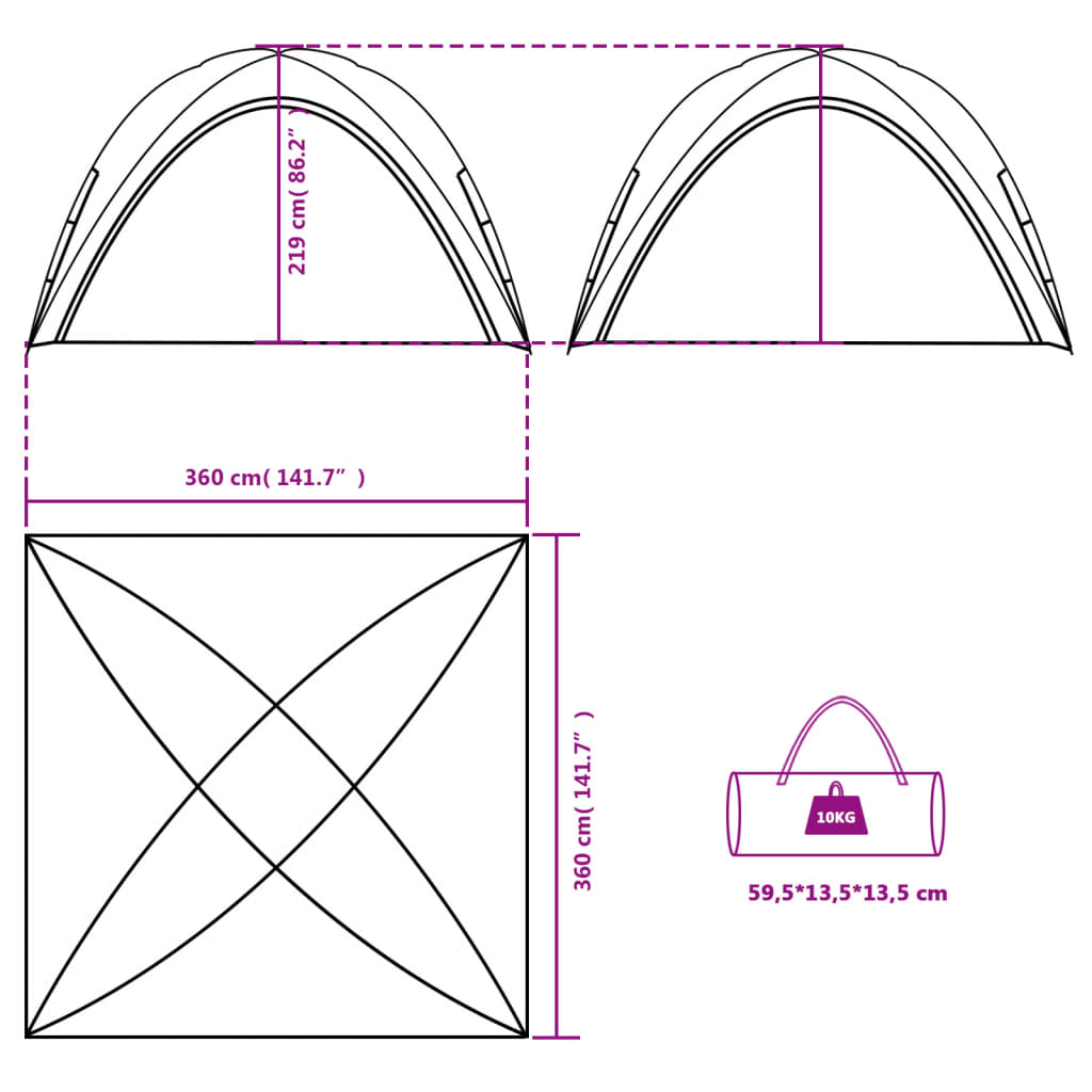 vidaXL Tenda de festas impermeável azul