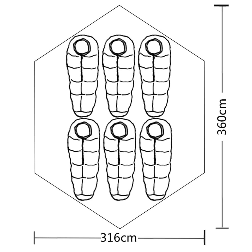 vidaXL Tenda para 6 pessoas cinzento