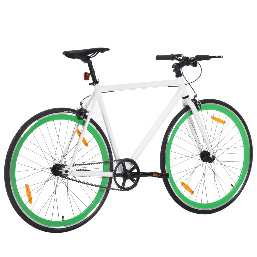 vidaXL Bicicleta de mudanças fixas 700c 55 cm branco e verde