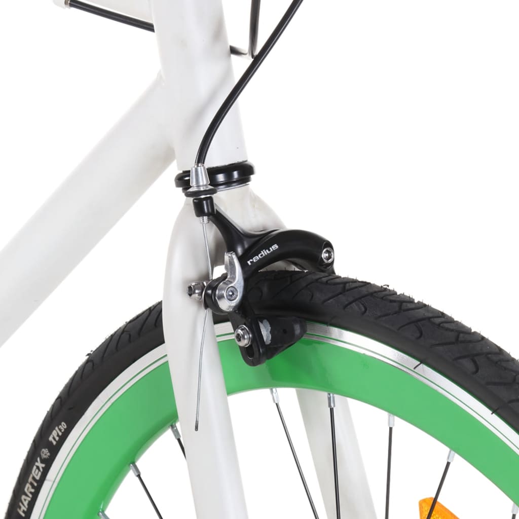 vidaXL Bicicleta de mudanças fixas 700c 55 cm branco e verde