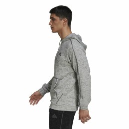 Polar com Capuz Homem Adidas Essentials Mélange Embroidered Cinzento claro