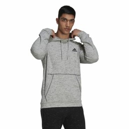 Polar com Capuz Homem Adidas Essentials Mélange Embroidered Cinzento claro