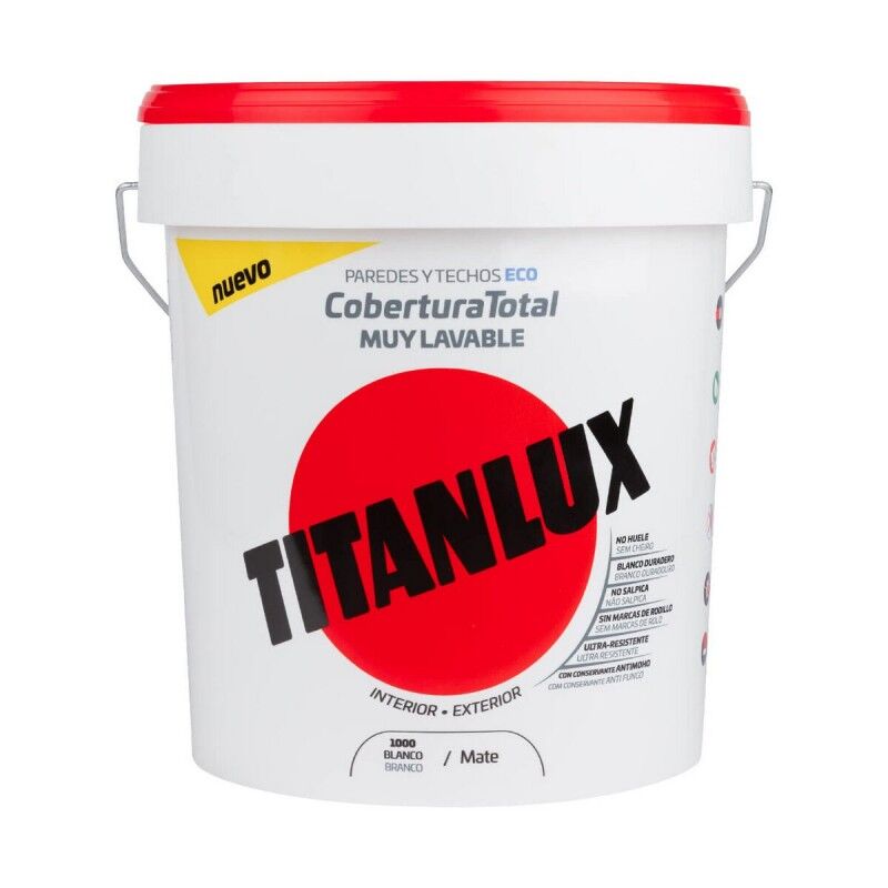 Titan|Tinta Plástica Titan 06t100005 Telhado Parede Lavável Branco Mate 4 L Titan|Tinta Plástica Titan 06t100005 Telhado Parede Lavável Branco Mate 4 L