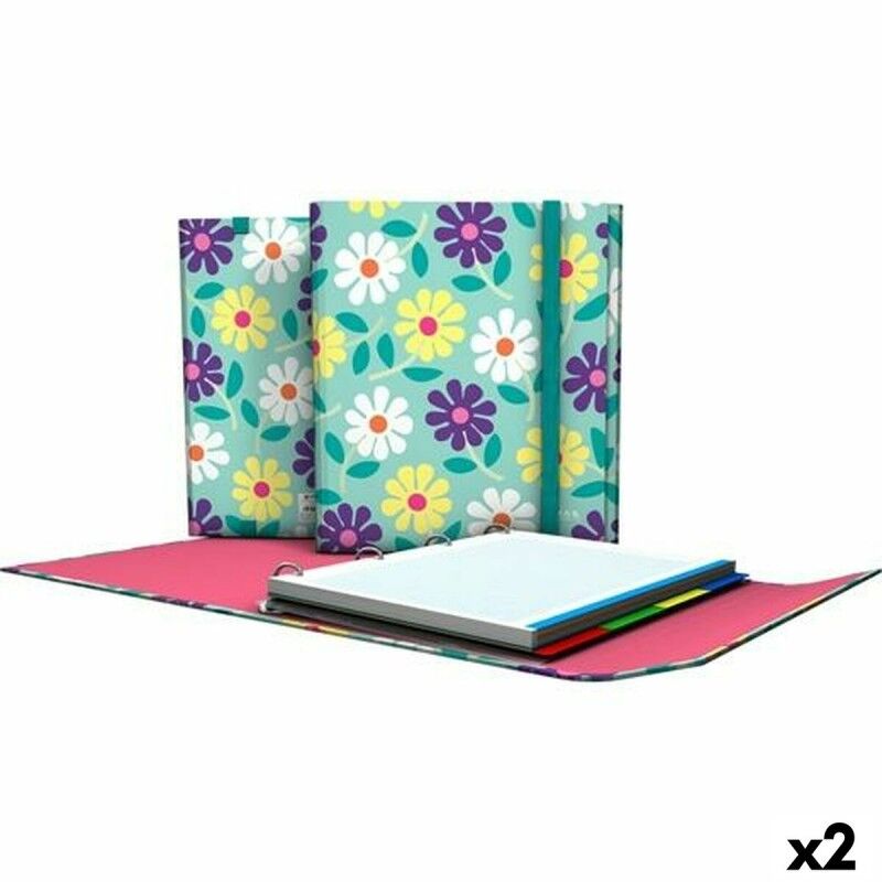 Grafoplas|Pasta com argolas Grafoplas Flowers Multicolor A4 (2 Unidades) Grafoplas|Pasta com argolas Grafoplas Flowers Multicolor A4 (2 Unidades)