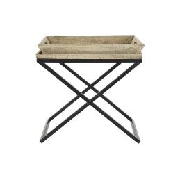 DKD Home Decor|Mesa de apoio DKD Home Decor Preto Natural Metal Madeira de mangueira 55 x 45 x 53 cm
