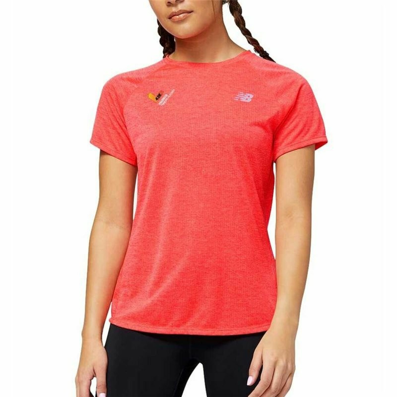 Camisola de Manga Curta Mulher New Balance Impact Run Laranja