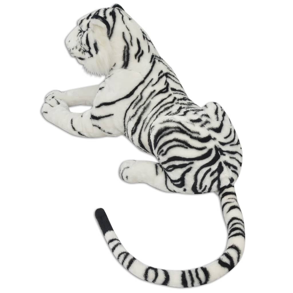 vidaXL Tigre de peluche, branco, XXL