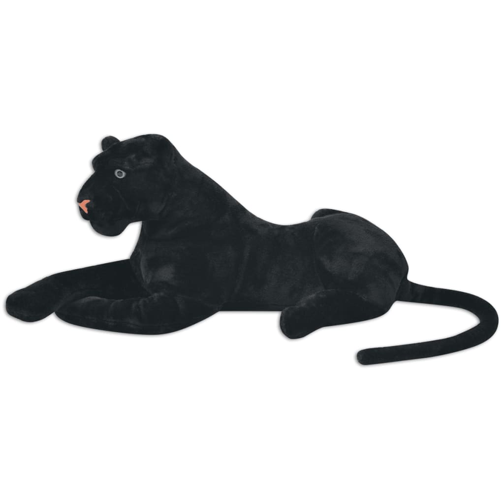 vidaXL Pantera de peluche, preto, XXL