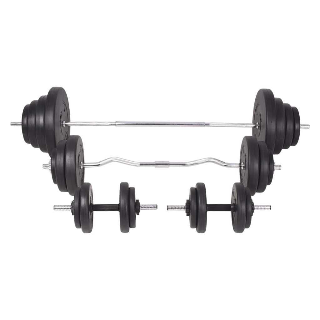 vidaXL Conjunto de barras e halteres 120 Kg