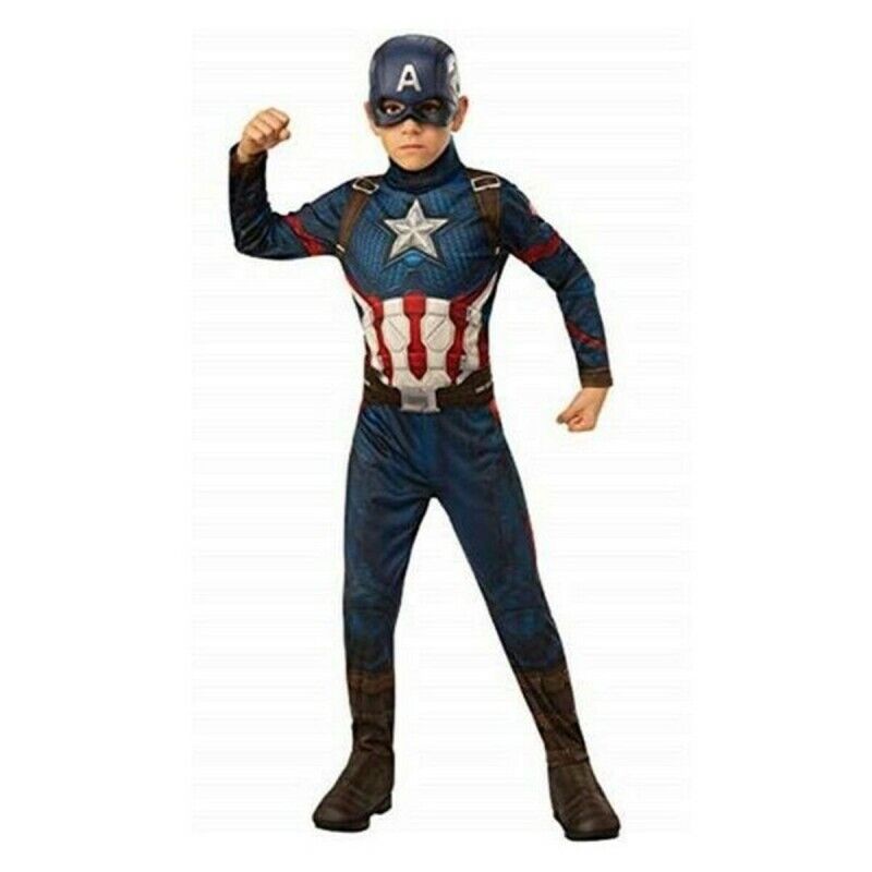 Rubies|Fantasia para Crianças Captain America Avengers Rubies 700647_L Azul Branco Vermelho Prateado Prata L