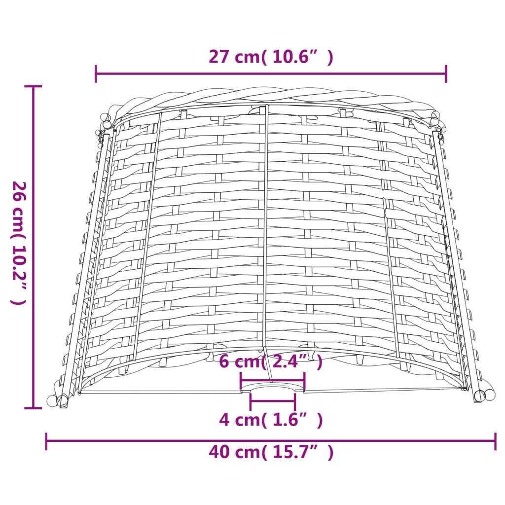 vidaXL Abajur Ø40x26 cm vime branco