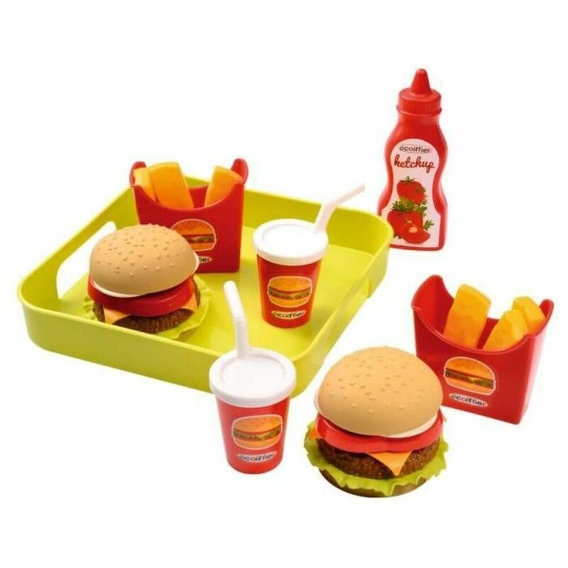 Ecoiffier|Conjunto de Alimentos de Brincar Ecoiffier Hamburger Tray 