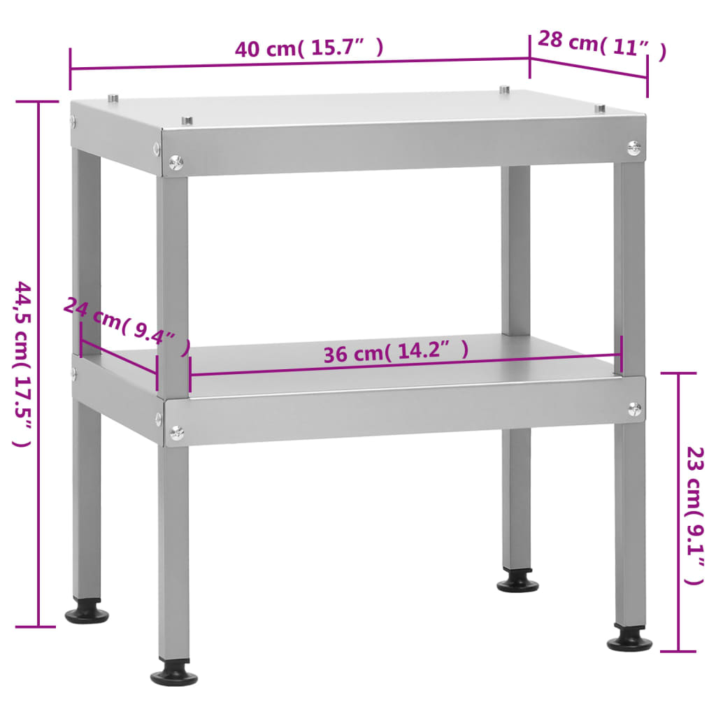 vidaXL Defumador com mesa aço galvanizado