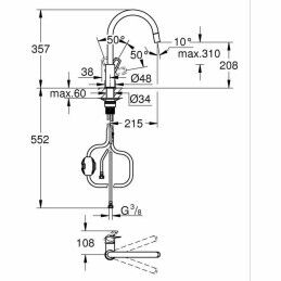 Grohe|Torneira Monocomando Grohe StartLoop Forma de C Latão