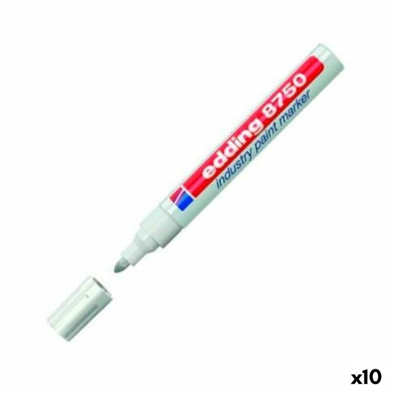 Edding|Rotulador permanente Edding 8750 Branco 10 Peças (10 Unidades)