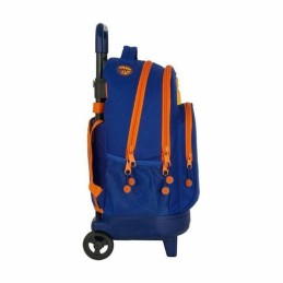 Mochila Escolar com Rodas Compact Valencia Basket M918 Azul Laranja (33 x 45 x 22 cm)