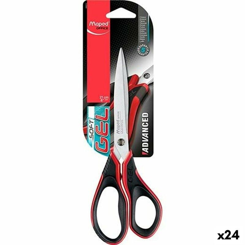 Maped|Tesouras Maped Advanced Soft Gel Vermelho Preto Aço inoxidável 21 cm (24 Unidades) Maped|Tesouras Maped Advanced Soft Gel Vermelho Preto Aço inoxidável 21 cm (24 Unidades)