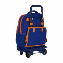 Mochila Escolar com Rodas Compact Valencia Basket M918 Azul Laranja (33 x 45 x 22 cm)