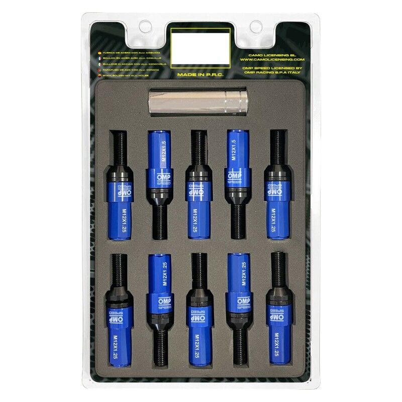 OMP|Kit de parafusos OMP OMPS09971207 28 mm Azul M12 x 1,25 OMP|Kit de parafusos OMP OMPS09971207 28 mm Azul M12 x 1,25