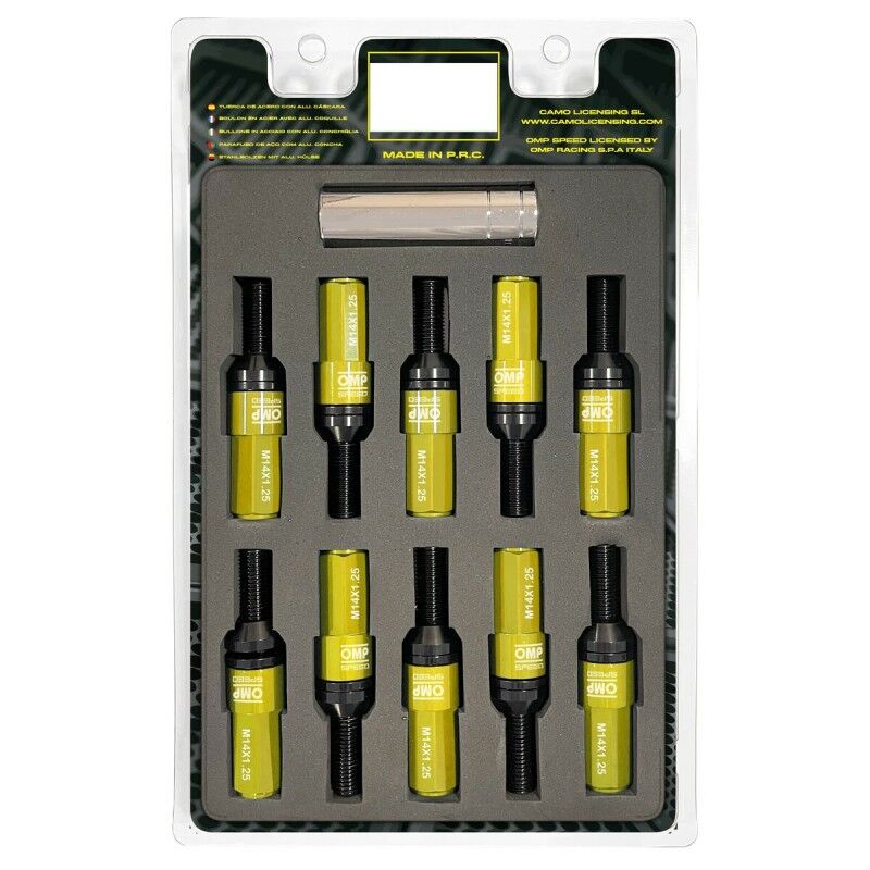 OMP|Kit de parafusos OMP OMPS09971409 28 mm Amarelo M14 x 1,25
