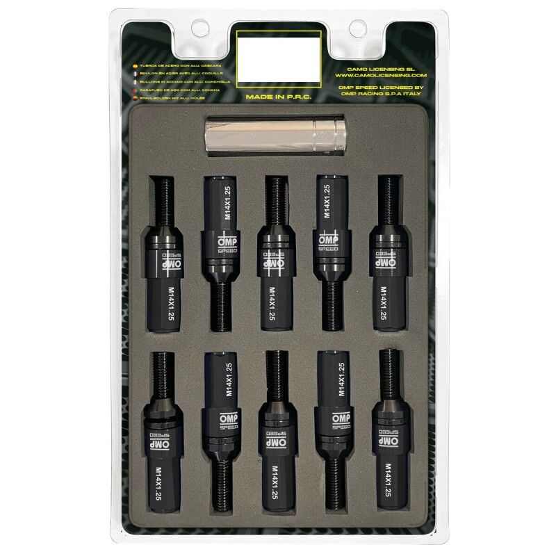 OMP|Kit de parafusos OMP OMPS09971401 28 mm Preto M14 x 1,25 OMP|Kit de parafusos OMP OMPS09971401 28 mm Preto M14 x 1,25