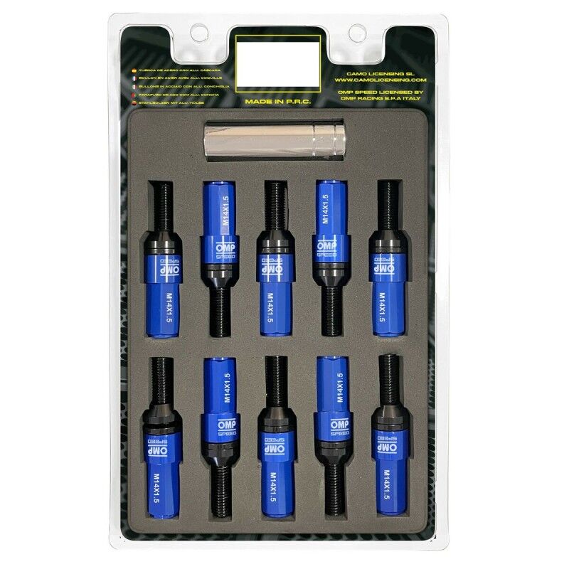 OMP|Kit de parafusos OMP OMPS09981407 28 mm Azul M14 x 1,50 OMP|Kit de parafusos OMP OMPS09981407 28 mm Azul M14 x 1,50