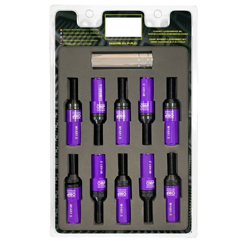 OMP|Kit de parafusos OMP OMPS09981411 28 mm Roxo M14 x 1,50