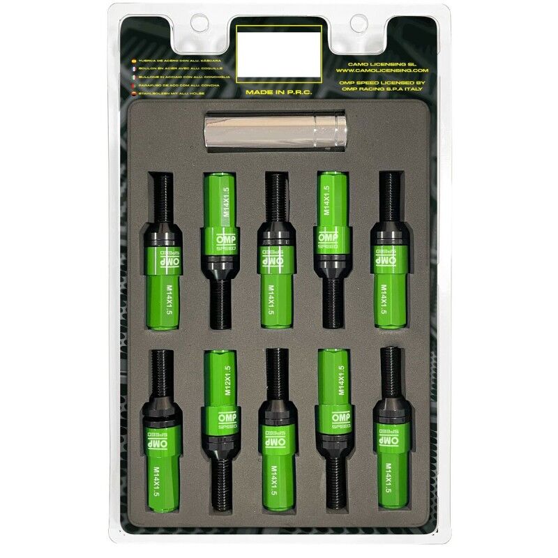OMP|Kit de parafusos OMP OMPS09981408 28 mm Verde M14 x 1,50 OMP|Kit de parafusos OMP OMPS09981408 28 mm Verde M14 x 1,50