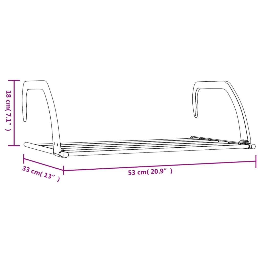 vidaXL Estendais 2 pcs 53x33x18 cm alumínio