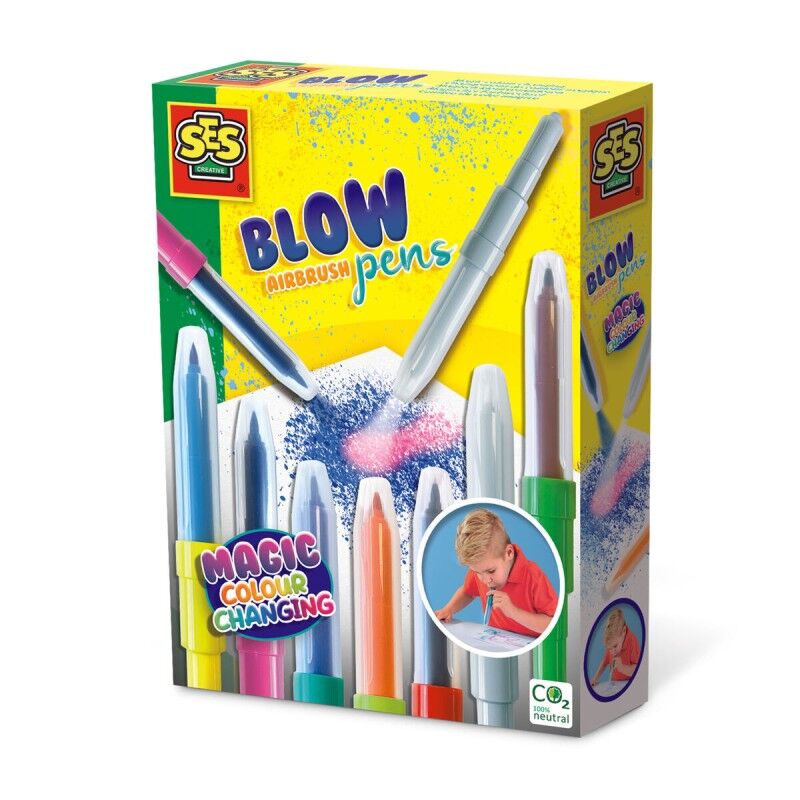 SES Creative|Conjunto de Canetas de Feltro SES Creative Blow Airbrush Pens SES Creative|Conjunto de Canetas de Feltro SES Creative Blow Airbrush Pens
