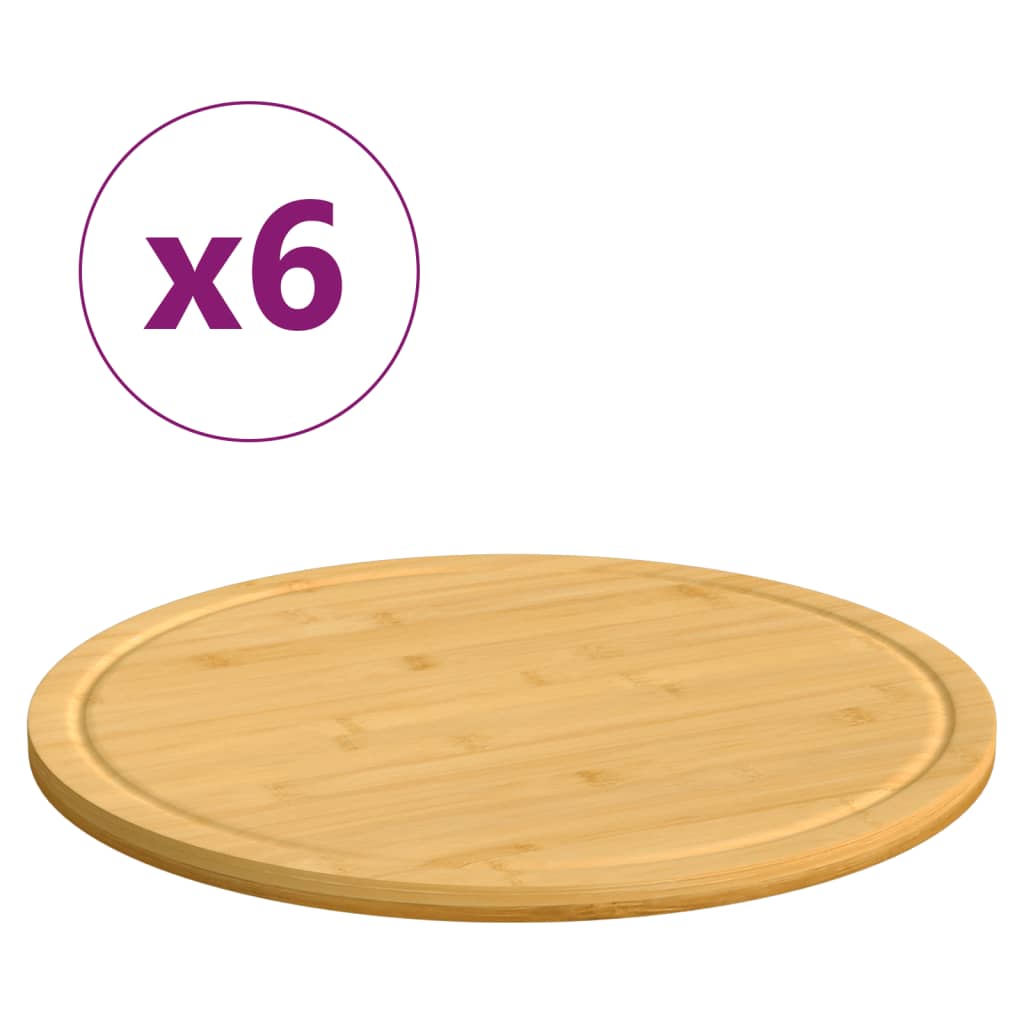 vidaXL Tábua de cortar Ø40x1,5 cm bambu