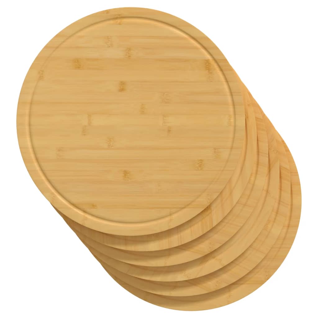 vidaXL Tábua de cortar Ø40x1,5 cm bambu