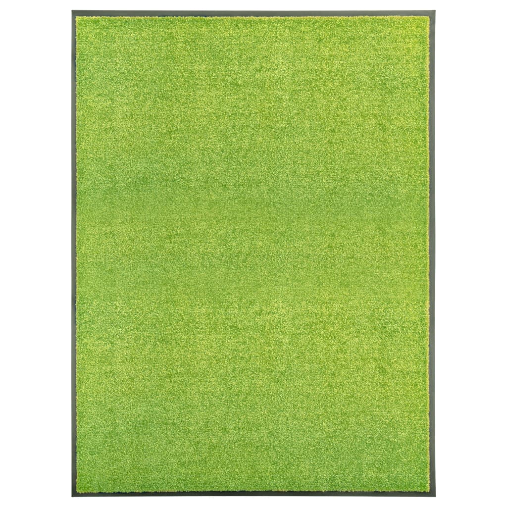 vidaXL Tapete de porta lavável 90x120 cm verde