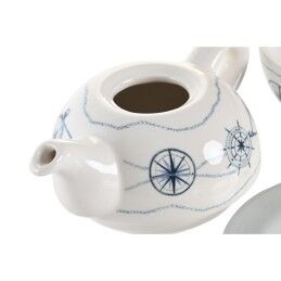 DKD Home Decor|Juego da Chaleira DKD Home Decor Azul Branco 750 ml Dolomite (3 Unidades)