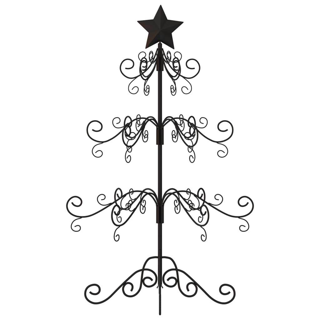 vidaXL Árvore de Natal para decoração 90 cm metal preto