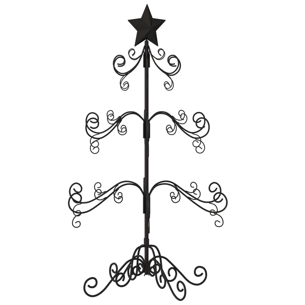 vidaXL Árvore de Natal para decoração 90 cm metal preto