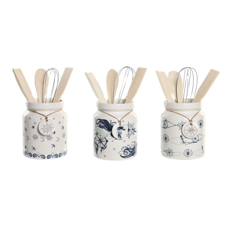 DKD Home Decor|Recipiente para Utensílios de Cozinha DKD Home Decor Metal Dolomite Madeira MDF 12 x 12 x 25 cm (3 Unidades) DKD Home Decor|Recipiente para Utensílios de Cozinha DKD Home Decor Metal Dolomite Madeira MDF 12 x 12 x 25 cm (3 Unidades)