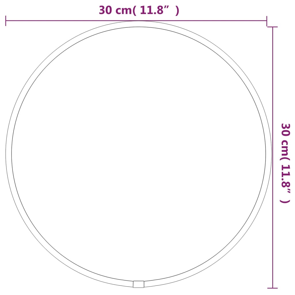 vidaXL Espelho de parede Ø30 cm redondo preto