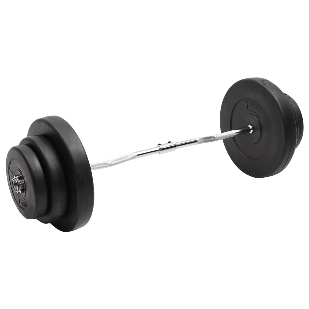 vidaXL Barra curl com discos 60 kg