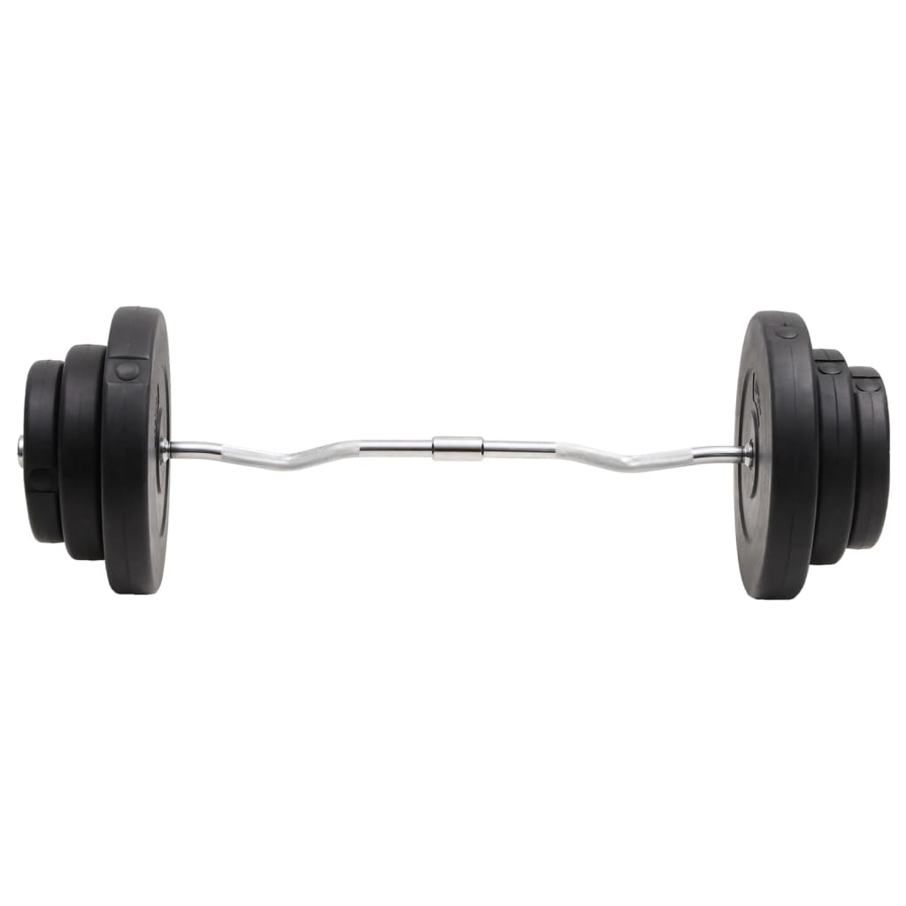 vidaXL Barra curl com discos 60 kg